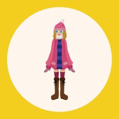 lady girl cartoon theme elements N40