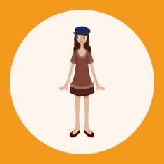 lady girl cartoon theme elements N41