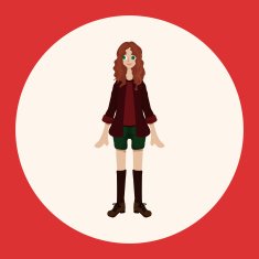lady girl cartoon theme elements N42