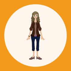 lady girl cartoon theme elements N43