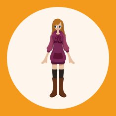 lady girl cartoon theme elements N44