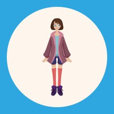 lady girl cartoon theme elements N45