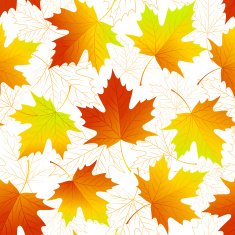 Autumn leaves seamless background Vector illustration