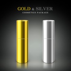 golden and silver cosmetic package