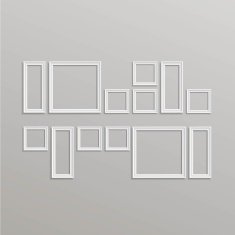 Vector Blank Picture Frame Template Composition Set Isolated N3