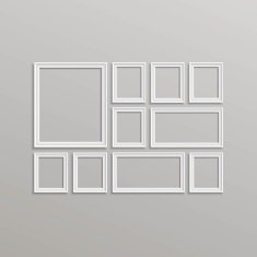 Vector Blank Picture Frame Template Composition Set