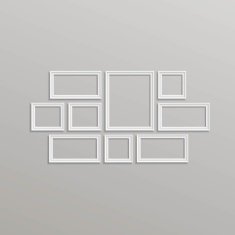 Vector Blank Picture Frame Template Composition Set Isolated N4