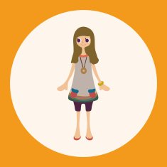 lady girl cartoon theme elements vector eps N19