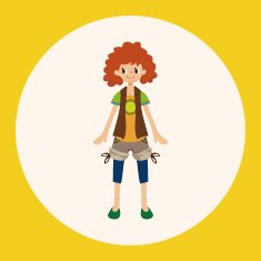 lady girl cartoon theme elements vector eps N21