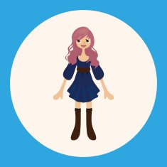 lady girl cartoon theme elements vector eps N24