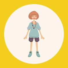 lady girl cartoon theme elements vector eps N26
