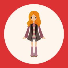 lady girl cartoon theme elements vector eps N27