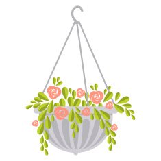Vector illustration with flower pot in flat style N3