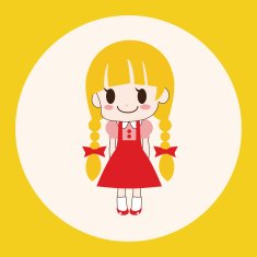 girl cartoon theme elements vector eps N6