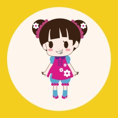 girl cartoon theme elements vector eps N7