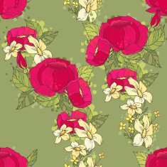 Seamless floral pattern with peonies N17