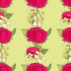 Seamless floral pattern with peonies N18