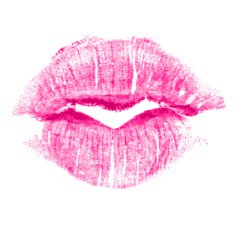 Perfect imprint of pink lipstick