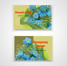 Business Card Templates decorated with watercolor flowers