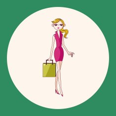 shopping girl theme elements vector eps