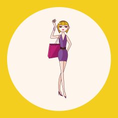 shopping girl theme elements vector eps N7