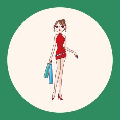 shopping girl theme elements vector eps N8