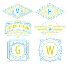 linear monogram minimal geometric vintage hipster vector fram