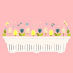 Vector illustration with flower pot in flat style N4