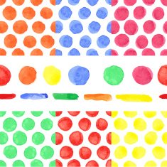 Watercolor colored polka dot seamless pattern Baby style