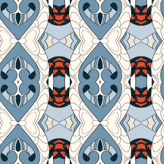 Abstract seamless ornament pattern kaleidoscope effect N62