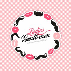 Collection of moustaches and lips Vector illustration