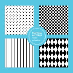 Sketch set of seamless geometric ornaments