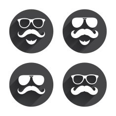 Mustache and Glasses icons Hipster symbols N5