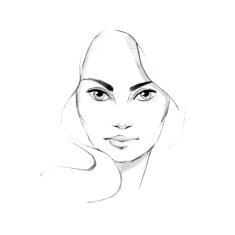 Beautiful woman face 3 Hand-drawn watercolor illustration Vector