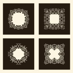 Line art logo design elements