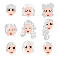 Set of blond hair styling N2