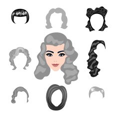 Set of blond hair styling N5