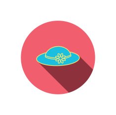 Female hat with flower icon Women headdress N7