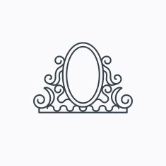Vintage mirror icon Retro decoration sign N7