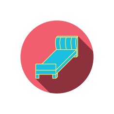 Single bed icon Bedroom furniture sign N7