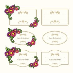 Floral Label Set N3