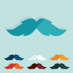 Flat design mustache
