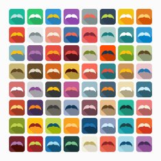 Flat design mustache N2