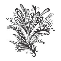 Black and White Vector Ornament N2