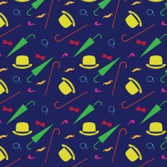 Retro gentleman elements seamless pattern