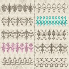 Calligraphy decorative borders ornamental rules dividers
