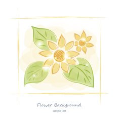 Floral watercolor drawing vector background