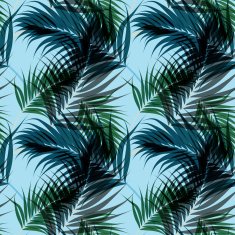 Seamless fashion pattern with palm leaves N4