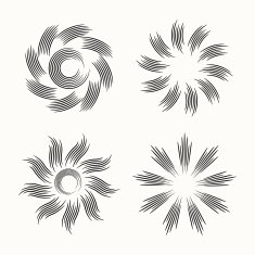 Elements collection circle floral