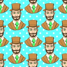 Sketch man in hat vintage style